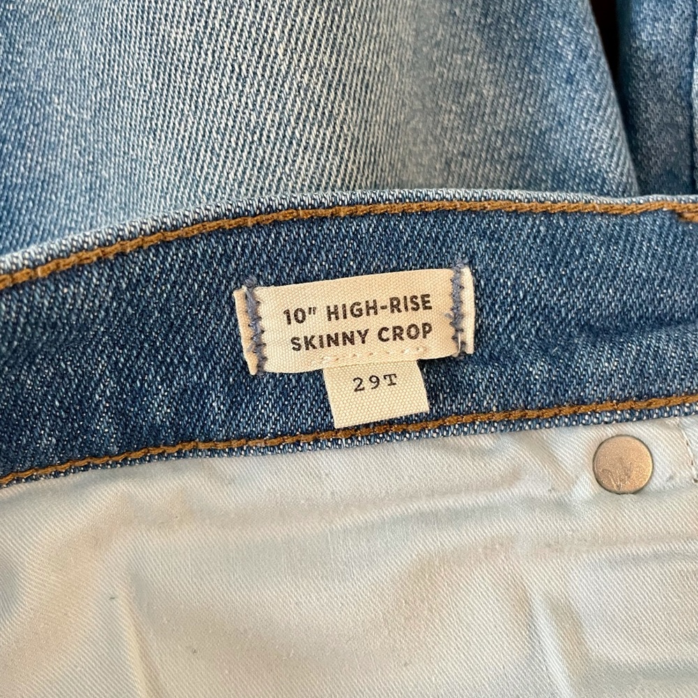 Madewell Denim Jeans: 10 inch high rise skinny crop. Size 29 tall. - Picture 3 of 9